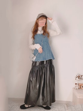 「Kastane」｜「アイテム（キャップ）」を使った、shiroさん（レディース・159cm）の冬コーディネート