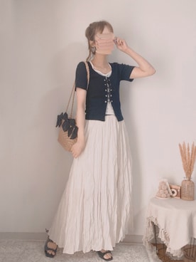 「アイテム（スカート）」を使った、shiroさん（レディース・159cm）の夏コーディネート