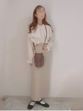 「アイテム（バレエシューズ）」を使った、shiroさん（レディース・159cm）の春コーディネート