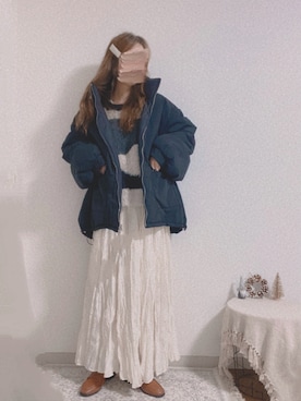 「アイテム（ブルゾン）」を使った、shiroさん（レディース・159cm）の冬コーディネート