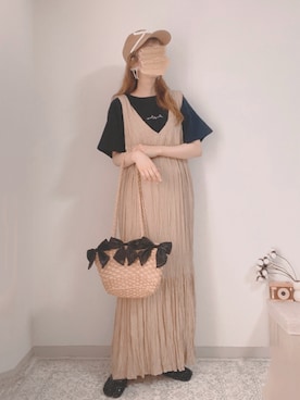 「フェスコーデ」｜「アイテム（バレエシューズ）」を使った、shiroさん（レディース・159cm）の夏コーディネート