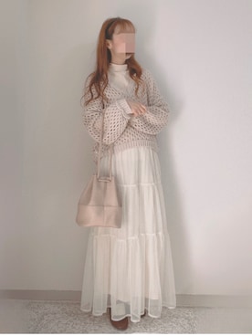 「アイテム（ニット/セーター）」を使った、shiroさん（レディース・159cm）の春コーディネート