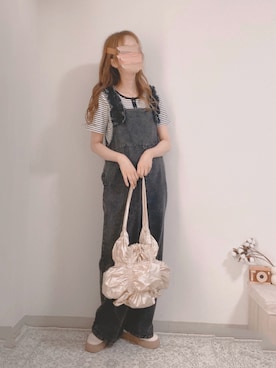 「GRL（グレイル）のアイテム（オールインワン・サロペット）」を使った、shiroさん（レディース・159cm）の夏コーディネート