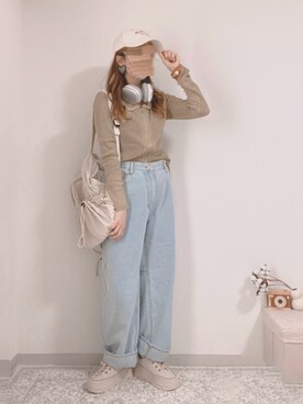 「GRL（グレイル）のアイテム（バックパック/リュック）」を使った、shiroさん（レディース・159cm）の春コーディネート