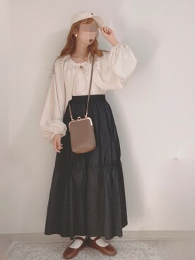 「GRL」｜「アイテム（バレエシューズ）」を使った、shiroさん（レディース・159cm）の春コーディネート