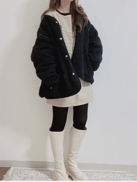 「SVEC（シュベック）のアイテム（ブーツ）」を使った、shiroさん（レディース・159cm）の秋コーディネート