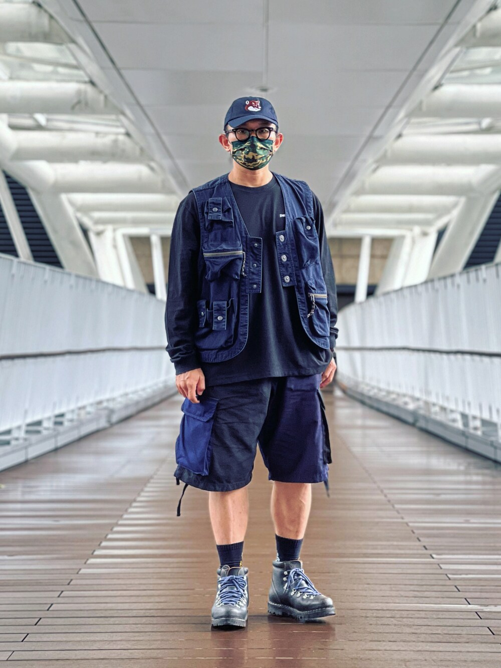 「clubstubborn、patagonia、FREAK’Ｓ STORE、Paraboot、MAISON KITSUNE、ootd、streetstyle、streetfashion、menswear」｜「Maison Kitsuneのアイテム（キャップ、ブルー系）」を使った、Colorholic manさん（メンズ・172cm）の秋コーディネートの1枚目の写真