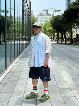 「アイテム（帽子）」を使った、Colorholic manさん（メンズ・172cm）の夏コーディネート