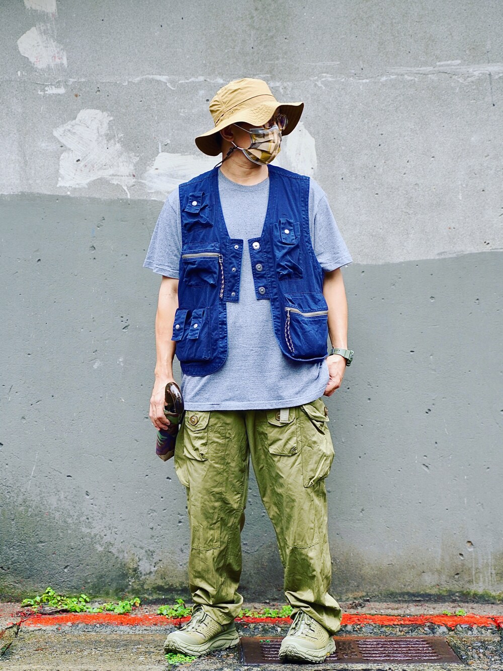 「patagonia、clubstubborn、HOKAONEONE、THE NORTH FACE、ootd、streetstyle、streetfashion、menswear」｜「THE NORTH FACEのアイテム（キャップ、ベージュ系）」を使った、Colorholic manさん（メンズ・172cm）の秋コーディネートの1枚目の写真