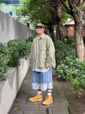 「アイテム（ミリタリージャケット）」を使った、Colorholic manさん（メンズ・172cm）の秋コーディネート