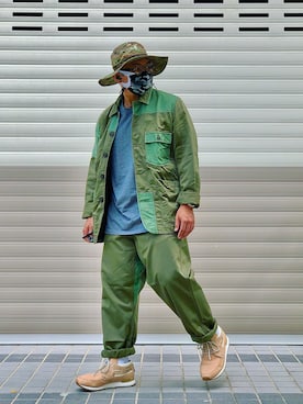 「patagonia」｜「アイテム（ミリタリージャケット）」を使った、Colorholic manさん（メンズ・172cm）の秋コーディネート