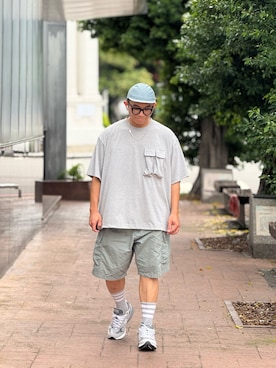 「アイテム（Tシャツ/カットソー）」を使った、Colorholic manさん（メンズ・172cm）の夏コーディネート