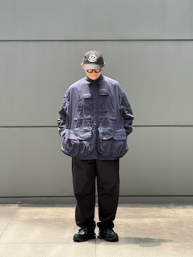 「FreshService（フレッシュサービス）のアイテム（シャツ/ブラウス、ブルー系）」を使った、Colorholic manさん（メンズ・172cm）の春コーディネート