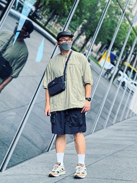 「narifuri（ナリフリ）のアイテム（帽子）」を使った、Colorholic manさん（メンズ・172cm）の夏コーディネート