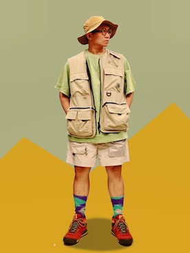 「Carhartt WIP（カーハートダブリューアイピー）のアイテム（その他アウター）」を使った、Colorholic manさん（メンズ・172cm）の夏コーディネート