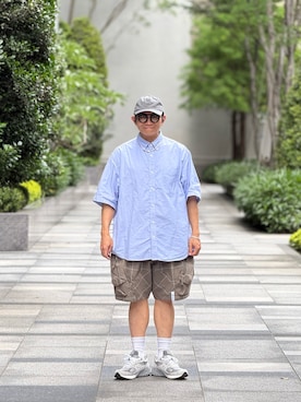「THE NORTH FACE PURPLE LABEL（ザ ノースフェイス パープルレーベル）のアイテム（キャップ、グレー系）」を使った、Colorholic manさん（メンズ・172cm）の春コーディネート