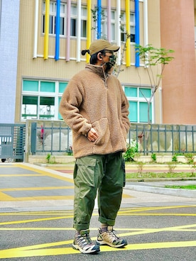 「White Mountaineering」｜「アイテム（キャップ）」を使った、Colorholic manさん（メンズ・172cm）の冬コーディネート