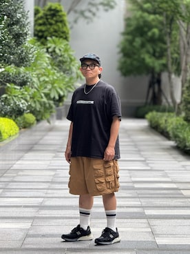 「アイテム（その他パンツ、ブラウン系）」を使った、Colorholic manさん（メンズ・172cm）の夏コーディネート