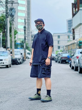 「Carhartt WIP（カーハートダブリューアイピー）のアイテム（シューズ）」を使った、Colorholic manさん（メンズ・172cm）の秋コーディネート