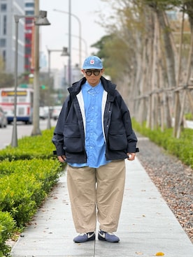 「Graphpaper（グラフペーパー）のアイテム（トップス）」を使った、Colorholic manさん（メンズ・172cm）の春コーディネート