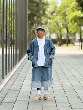 「ANGLAN（アングラン）のアイテム（パンツ）」を使った、Colorholic manさん（メンズ・172cm）の春コーディネート