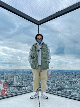 「Liberaiders（リベレイダース）のアイテム（その他アウター）」を使った、Colorholic manさん（メンズ・172cm）の冬コーディネート