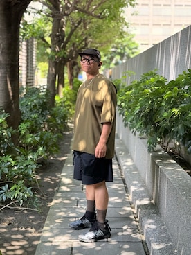 「アイテム（帽子）」を使った、Colorholic manさん（メンズ・172cm）の夏コーディネート