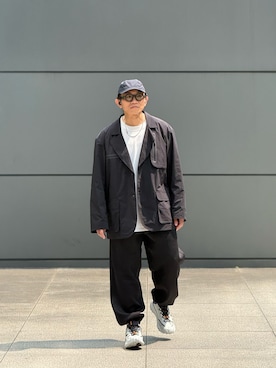 「DAIWA PIER39（ダイワピア39）のアイテム（キャップ、ブラック系）」を使った、Colorholic manさん（メンズ・172cm）の春コーディネート