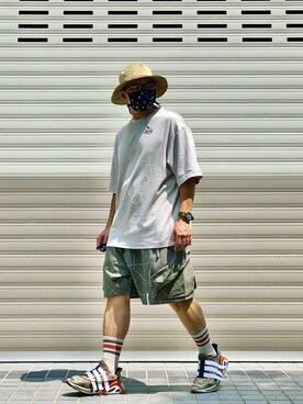 「White Mountaineering」｜「アイテム（キャップ）」を使った、Colorholic manさん（メンズ・172cm）の秋コーディネート