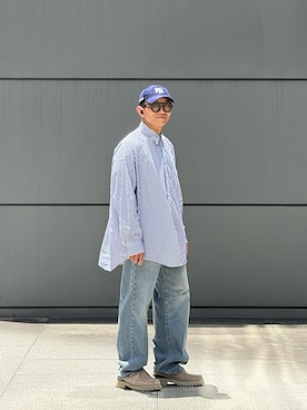「Graphpaper（グラフペーパー）のアイテム（トップス）」を使った、Colorholic manさん（メンズ・172cm）の夏コーディネート