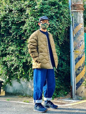 「White Mountaineering」｜「アイテム（ダウンジャケット/コート）」を使った、Colorholic manさん（メンズ・172cm）の冬コーディネート