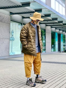 「White Mountaineering」｜「アイテム（ダウンジャケット/コート）」を使った、Colorholic manさん（メンズ・172cm）の秋コーディネート