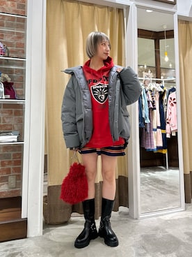 「アイテム（ダウンジャケット/コート）」を使った、arisa okitaさん（レディース・162cm・20代）の冬コーディネート