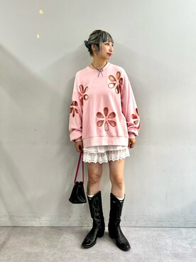 「アイテム（スウェット）」を使った、arisa okitaさん（レディース・162cm・20代）の秋コーディネート