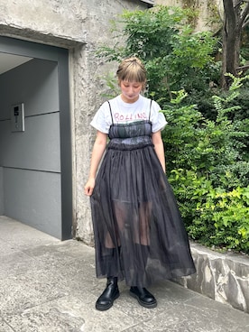 「みんなの白Tフェス」｜「アイテム（ワンピース/ドレス）」を使った、arisa okitaさん（レディース・162cm）の夏コーディネート