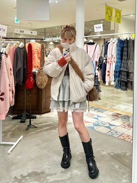 「アイテム（ダウンジャケット/コート）」を使った、arisa okitaさん（レディース・162cm・20代）の秋コーディネート