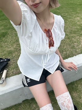 「CIAOPANIC（チャオパニック）のアイテム」を使った、arisa okitaさん（レディース・162cm）の夏コーディネート