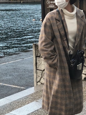 「niko and...（ニコアンド）のアイテム（チェスターコート）」を使った、16さん（レディース・170cm）の冬コーディネート