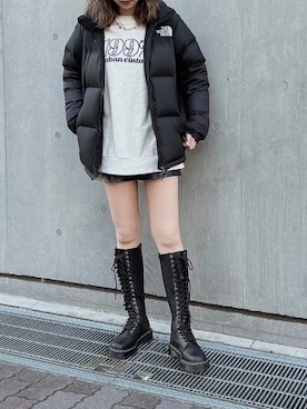 「THE NORTH FACE（ザノースフェイス）のザ・ノース・フェイス メンズダウンジャケット / ヌプシジャケット（ダウンジャケット/コート）」を使った、Nanamiさん（レディース・156cm）の冬コーディネート