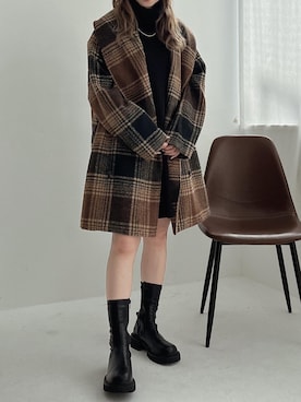 「マイベストコーデ2022」｜「アイテム（ブーツ）」を使った、Nanamiさん（レディース・156cm）の冬コーディネート