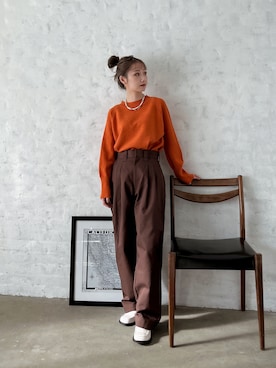 「マイベストコーデ2022」｜「アイテム（チノパンツ）」を使った、Nanamiさん（レディース・156cm）の冬コーディネート