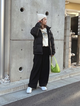 「THE NORTH FACE（ザノースフェイス）のザ・ノース・フェイス メンズダウンジャケット / ヌプシジャケット（ダウンジャケット/コート）」を使った、Nanamiさん（レディース・156cm）の冬コーディネート