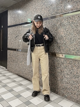 「FREE'S MART（フリーズマート）のアイテム（ブルゾン）」を使った、Nanamiさん（レディース・156cm）の秋コーディネート