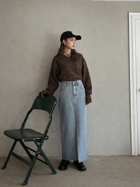 「マイベストコーデ2022」｜「アイテム（帽子）」を使った、Nanamiさん（レディース・156cm）の冬コーディネート