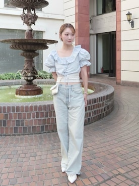 「アイテム（パンプス、ホワイト系）」を使った、Nanamiさん（レディース・156cm）の秋コーディネート