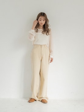 「chocomee（チョコミー）のアイテム」を使った、Nanamiさん（レディース・156cm）の春コーディネート