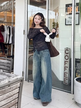 「アイテム（ヘアピン）」を使った、Nanamiさん（レディース・156cm）の秋コーディネート