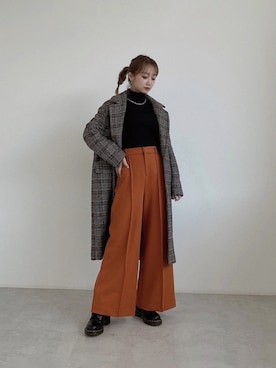 「FREE'S MART（フリーズマート）のアイテム（チェスターコート）」を使った、Nanamiさん（レディース・156cm）の秋コーディネート
