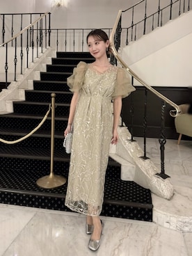 「アイテム（ドレス）」を使った、Nanamiさん（レディース・156cm）の秋コーディネート