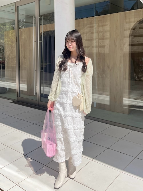 ココディール ニットカーデ×レースキャミワンピース 昨日公開の冬